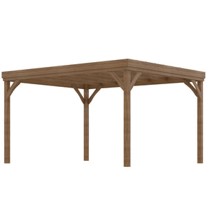 10' x 12' Outdoor Pergola, Wood Gazebo Grape Trellis with Stable Structure and Concrete Anchors, for Climbing Plant Support, Garden, Patio, Backyard, Deck, Brown