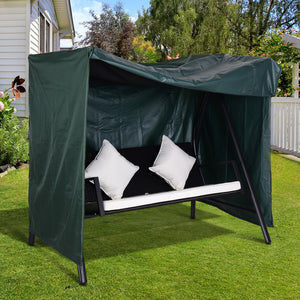 Outdoor Swing Cover, Large 3-Seat Patio Swing Chair Hammock Cover UV Resistant Windproof All Weather Protection, Green