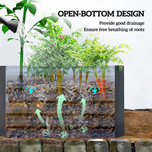 Galvanized Raised Garden Bed, 6' x 3' x 2' Outdoor Metal Planter Box, Standing Raised Bed for Growing Flowers, Herbs and Vegetables, Dark Grey