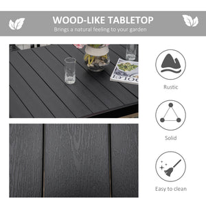 55" L x 35.5" W x 29.25" H Patio Dining Table for 6, Rectangular Aluminum Outdoor Table for Garden Lawn Backyard, Black