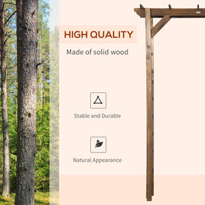 85" Wooden Garden Arbour for Wedding and Ceremony, Outdoor Garden Arch Trellis for Climbing Vines, Carbonized