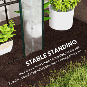3 Tier Lean-to Mini Greenhouse with Reinforced Plastic Cover, Portable Indoor Outdoor Green House with 3 Roll-up Doors and 9 Wire Shelves, 151H x 215W x 46Dcm, Clear