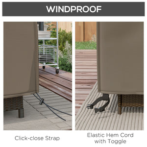 Large Patio Garden Furniture Set Cover 600D Oxford Square Waterproof, 230 x 230 x 70 cm, Grey