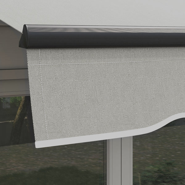  10' x 8' Retractable Awning, Patio Awning Sunshade Shelter with Manual Crank Handle, 280gsm UV Resistant Fabric and Aluminum Frame, for Balcony, Yard, Light Grey