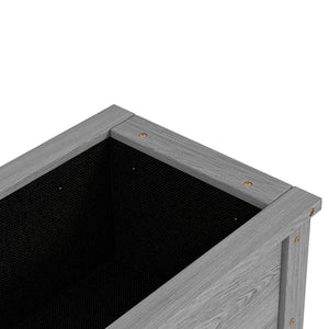 Wooden Raised Garden Bed Standing Elevated Planter Box with Storage Shelf for Flowers, Vegetables, and Herbs, 36" x 16" x 32", Grey
