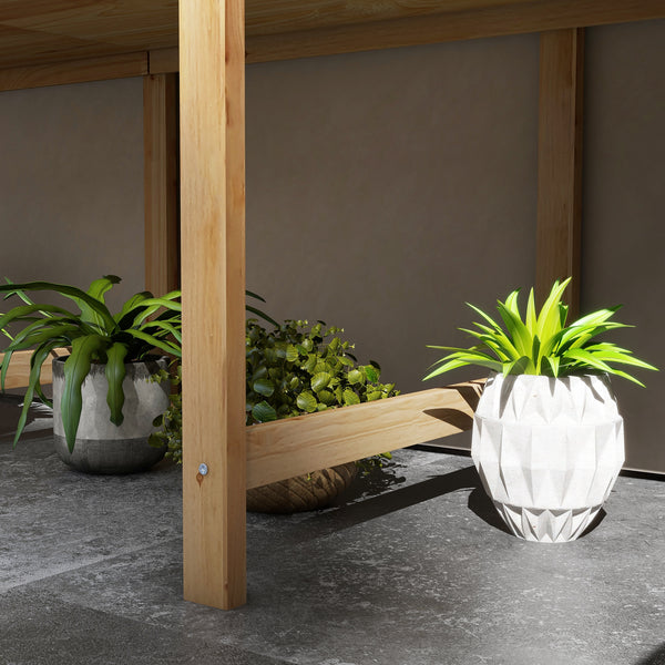 Wooden Raised Garden Bed Planter with Bed Liner and Drain Holes, Large Elevated Planter Box with Legs for Vegetables Flowers Herbs, Outdoor and Indoor, 7.4' x 1.8' x 2.6'