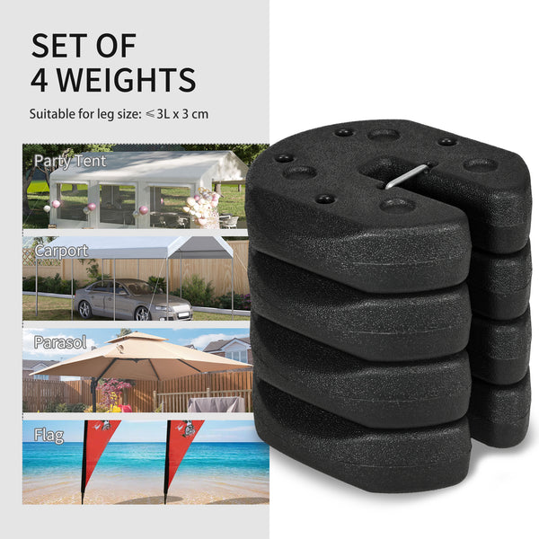 Gazebo Weights Set of 4, Total 12KG Weights for Gazebo Legs with Reinforce Pins and Carry Belt, for Gazebos Shelters Marquees Tents