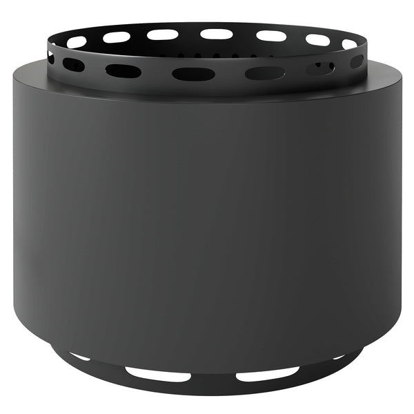 Smokeless Fire Pit, 48.5cm Portable Wood Burning Firepit with Poker for Garden Camping Bonfire Party, Metal, Dark Grey