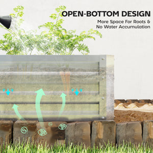 Galvanized Raised Garden Bed, 4' x 2' x 1' Metal Planter Box, for Growing Vegetables, Flowers, Herbs, Succulents, Silver