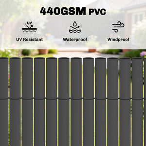 2Pcs Plastic Privacy Screening Fence, 1 m x 3 m Waterproof Windbreak Fence, UV-Resistant Garden Screening for Balcony, Terrace and Outdoor Use, Dark Grey