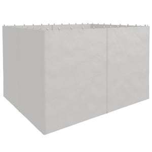 10' x 12' Universal Gazebo Sidewall Set with 4 Panels, Hooks/C-Rings Included for Pergolas & Cabanas, Light Grey
