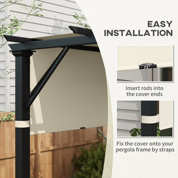 2 Pcs 16 x 4ft Pergola Canopy Replacement, UV Protection Pergola Shade Cover, Easy to Install, for 10 x 10ft Pergola, Cream White