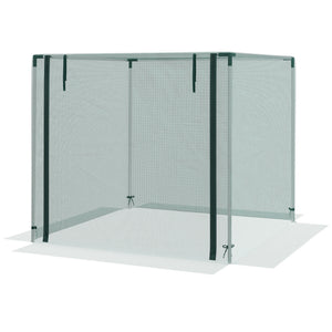 4' x 4' Crop Cage, Plant Protection Tent with Zippered Door and Galvanized Steel Frame, Fruit Cage Netting Cover for Garden, Yard, Lawn, Green