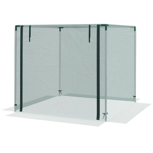 4' x 4' Crop Cage, Plant Protection Tent with Zippered Door and Galvanized Steel Frame, Fruit Cage Netting Cover for Garden, Yard, Lawn, Green