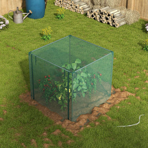 4' x 4' Crop Cage, Plant Protection Tent with Zippered Door and Galvanized Steel Frame, Fruit Cage Netting Cover for Garden, Yard, Lawn, Green
