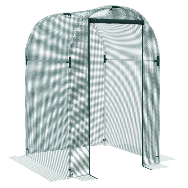 4' x 4' Crop Cage, Plant Protection Tent with Zippered Door and Galvanized Steel Frame, Fruit Cage Netting Cover for Garden, Yard, Lawn, Green