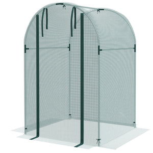 4' x 4' Crop Cage, Plant Protection Tent with Zippered Door and Galvanized Steel Frame, Fruit Cage Netting Cover for Garden, Yard, Lawn, Green
