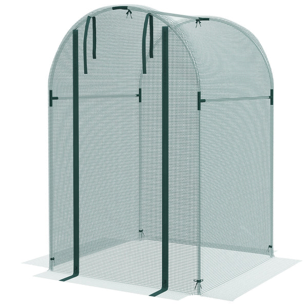 4' x 4' Crop Cage, Plant Protection Tent with Zippered Door and Galvanized Steel Frame, Fruit Cage Netting Cover for Garden, Yard, Lawn, Green