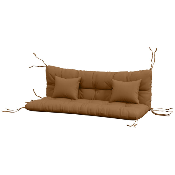 4-Piece Patio Chair Cushions Pillows with Back and Pillows, Seat Replacement Patio Cushions Set with Ties for Indoor Outdoor Garden Furniture, WITHOUT SWING, Tan