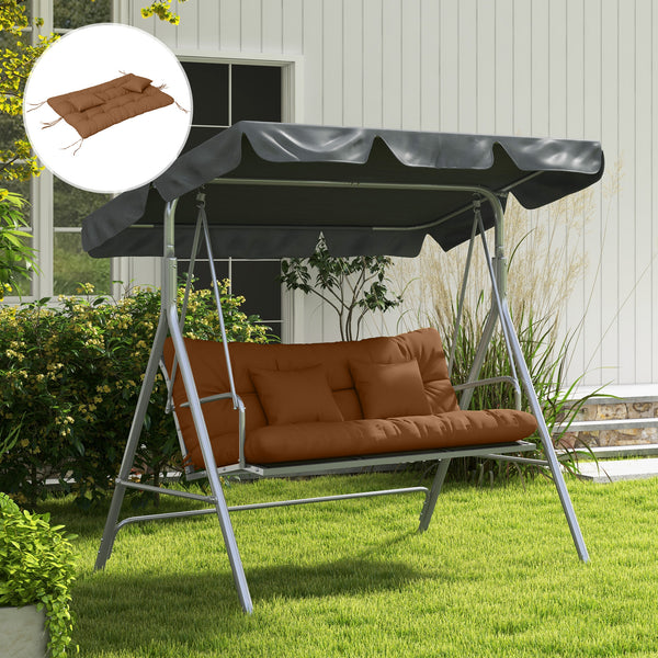 4-Piece Patio Chair Cushions Pillows with Back and Pillows, Seat Replacement Patio Cushions Set with Ties for Indoor Outdoor Garden Furniture, WITHOUT SWING, Tan