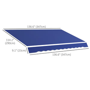 11' x 10' Retractable Awning Fabric Replacement Outdoor Sunshade Canopy Awning Cover, UV Protection, Navy Blue