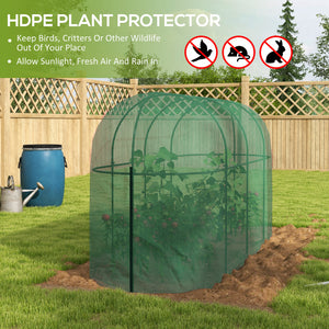 9.8 x 3.3ft Crop Cage, Plant Protector Tent, with Zipped Door and Ground Stakes for Garden, Yard, Lawn, Green
