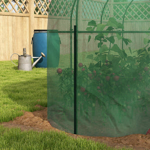 9.8 x 3.3ft Crop Cage, Plant Protector Tent, with Zipped Door and Ground Stakes for Garden, Yard, Lawn, Green