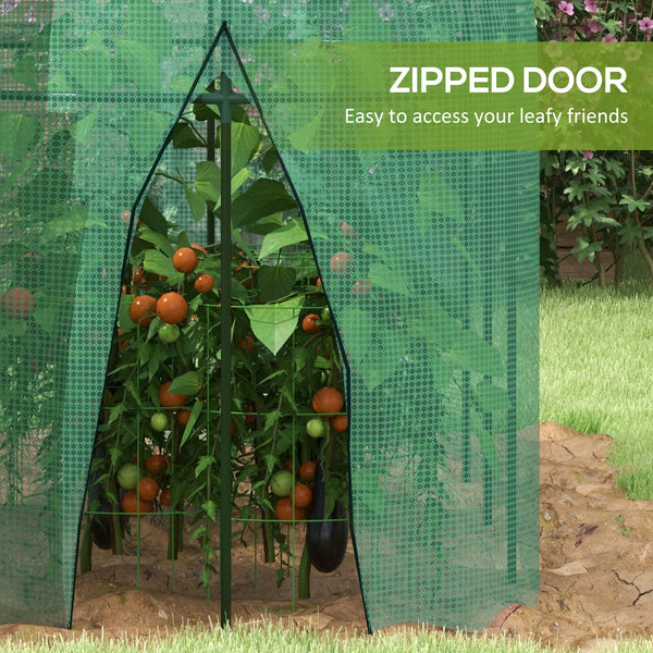 9.8 x 3.3ft Crop Cage, Plant Protector Tent, with Zipped Door and Ground Stakes for Garden, Yard, Lawn, Green