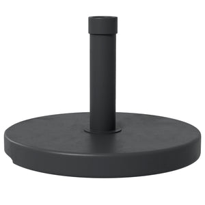 15kg Concrete Parasol Base, Heavy Duty Patio Umbrella Stand with Grip Handle, 46.5cm Round Garden Parasol Holder for 24 to 38mm Poles, Black
