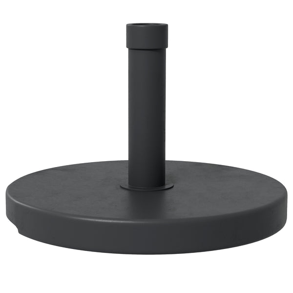 15kg Concrete Parasol Base, Heavy Duty Patio Umbrella Stand with Grip Handle, 46.5cm Round Garden Parasol Holder for 24 to 38mm Poles, Black