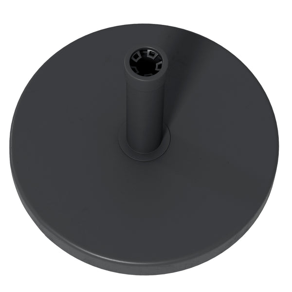 15kg Concrete Parasol Base, Heavy Duty Patio Umbrella Stand with Grip Handle, 46.5cm Round Garden Parasol Holder for 24 to 38mm Poles, Black