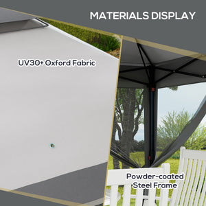 3 x 3(m) Pop Up Gazebo with Netting and Carrying Bag, Party Tent Instant Event Shelter, Height Adjustable and UV-Resistant, for Garden, Patio, Grey