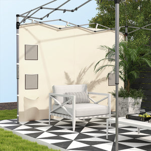 Gazebo Side Panel, Canopy Sidewall Panel with 4 Mesh Bags and 2 Storage Pockets for 3 x 3 m Straight Leg Pop Up Gazebos, 1 Pack Sidewall Only, Beige