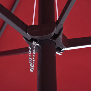 Outsunny Extra Large 15ft Patio Umbrella, Double-Sided Outdoor Umbrella with Crank Handle and Air Vents for Backyard, Deck, Pool, Market, Wine Red