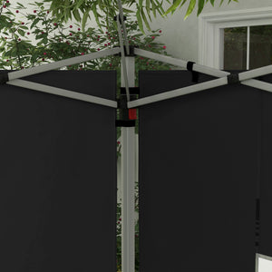 Gazebo Side Panels with Window for 3x3(m) or 3x4m Pop Up Gazebo, 2 Pack Sides Replacement, Black