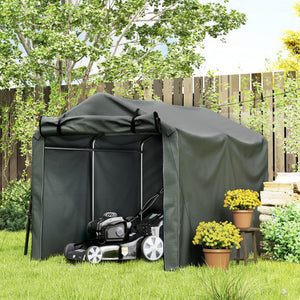7' x 5' Garden Storage Tent, UV Resistant Bike Shed, Patio Storage Shelter with Roll-up Zipper Door, Outdoor Waterproof Carport Shelter for Bike, Motorcycle, Dark Grey