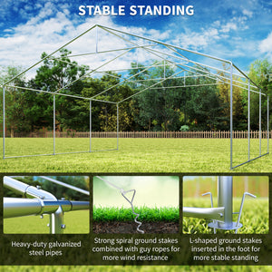 20' x 20' Heavy Duty Party Tent & Carport with Removable Sidewalls and Double Doors, Large Canopy Tent, Sun Shade Shelter, for Parties, Wedding, Outdoor Events, BBQ, White