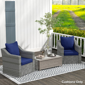 4-Piece Patio Chair Cushions Pillows, Back and Seat Replacement Patio Cushions Set for Indoor Outdoor Garden Furniture, Dark Blue