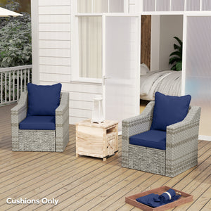 4-Piece Patio Chair Cushions Pillows, Back and Seat Replacement Patio Cushions Set for Indoor Outdoor Garden Furniture, Dark Blue