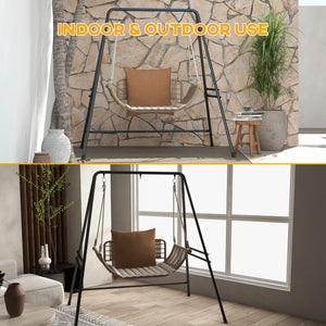 Hammock Chair Stand, Hanging Heavy Duty Metal Frame Hammock Stand for Hanging Hammock Air Porch Swing Chair, Egg Cahir, Indoor & Outdoor Use, Black