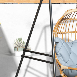 Hammock Chair Stand, Hanging Heavy Duty Metal Frame Hammock Stand for Hanging Hammock Air Porch Swing Chair, Egg Cahir, Indoor & Outdoor Use, Black