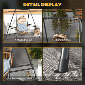 Hammock Chair Stand, Hanging Heavy Duty Metal Frame Hammock Stand for Hanging Hammock Air Porch Swing Chair, Egg Cahir, Indoor & Outdoor Use, Black