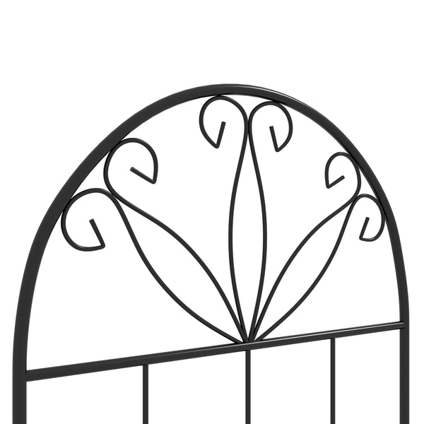 Metal Garden Trellis Pack of 2 for Climbing Plants, Arched Grid Trellis Panels, 20" x 47", Black