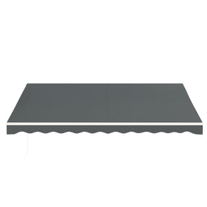13' x 10' Electric Awning, Retractable Awning Sun Shade Shelter with Remote Controller, Manual Crank Handle and Aluminum Frame, for Deck, Balcony, Yard, Grey