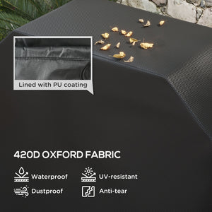 BBQ Cover for Rectangular Gas Grill, 420D Oxford Fabric Barbecue Covers, Waterproof UV Protection Rip-Proof, with Windproof Drawstring and Hook and Loop Fasteners, Black, 147 x 61 x 120cm