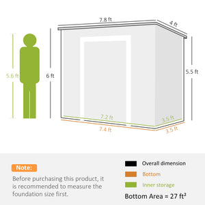 8' x 4' Outdoor Storage Shed, Resin Plastic Shed with Floor, Window, Lockable Doors and Vents, All-Weather Tool Shed for Backyard, Patio, Lawn, Light Brown