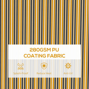  13' x 10' Retractable Awning, Patio Awning Sunshade Shelter with Manual Crank Handle, 280gsm UV Resistant Fabric and Aluminum Frame, for Balcony, Yard, Amber/Dark Grey