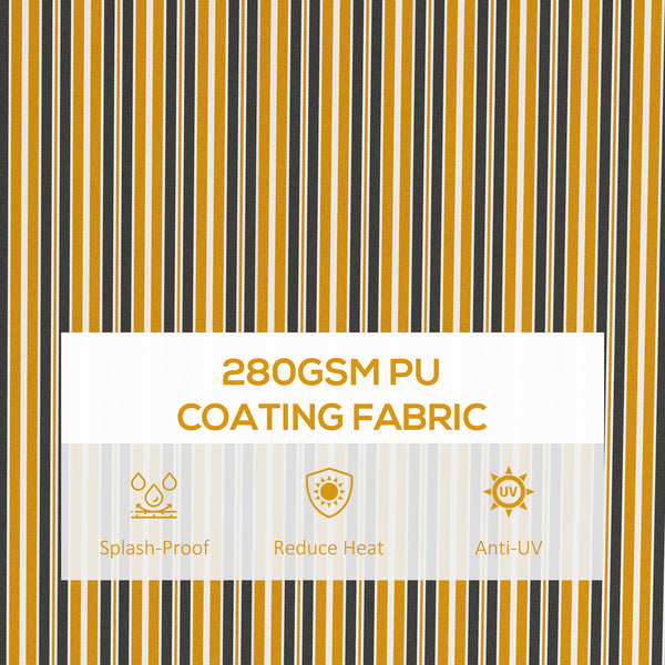  13' x 10' Retractable Awning, Patio Awning Sunshade Shelter with Manual Crank Handle, 280gsm UV Resistant Fabric and Aluminum Frame, for Balcony, Yard, Amber/Dark Grey