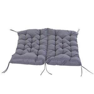 2 Seater Garden Bench Cushions, Thick Outdoor Non-Slip 2 Seater Soft Pad With Backrest for Garden Patio, 52" x 43" x 4", Dark Grey