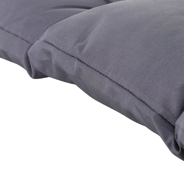 2 Seater Garden Bench Cushions, Thick Outdoor Non-Slip 2 Seater Soft Pad With Backrest for Garden Patio, 52" x 43" x 4", Dark Grey